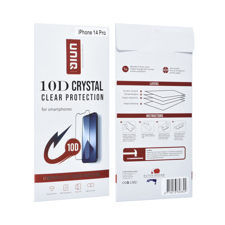 UNIQ Accessory iPhone 14 Pro 10D Full coverage Screenprotector - Zwarte Rand-Screenprotectors-Ilumina Benelux