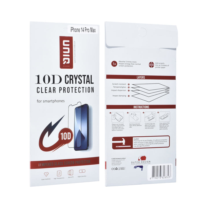 UNIQ Accessory iPhone 14 Pro Max 10D Full coverage Screenprotector - Zwarte Rand-Screenprotectors-Ilumina Benelux