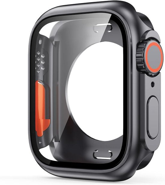 Bumper Case – Geschikt voor Apple Watch Series 7/8/9 41mm – Full Cover Hard Case – Met Screenprotector – Zwart-Smartwatchscreenprotector-Ilumina Benelux
