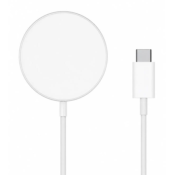 Magnetische Draadloze Oplader 15W – Geschikt voor MagSafe iPhone 17 / 16 / 15 / 14 / 13 / 12 Series – AirPods – Apple Watch – USB-C – Wit-Ilumina Benelux