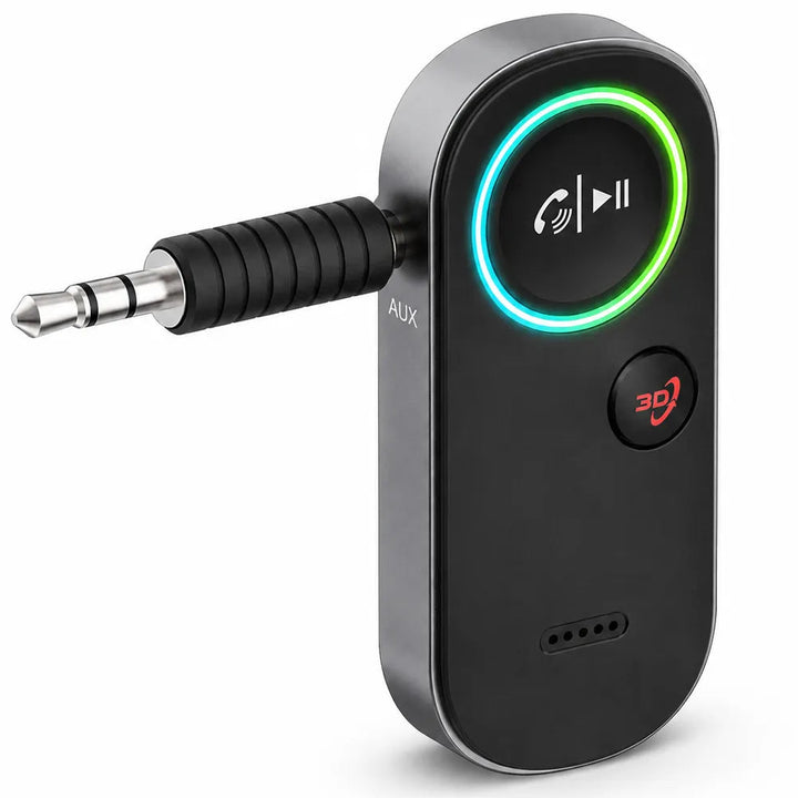 Bluetooth Receiver met 3D Bass Boost & Handsfree Bellen – Bluetooth 5.4 AUX Adapter voor Auto, PS5, Nintendo Switch & Versterker-Ilumina Benelux