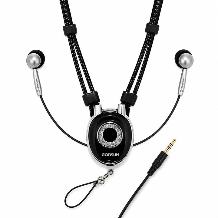 Gorsun GS-A13 Oordopjes met Nekkoord – 2.5mm Jack Aansluiting – Magnetische Earbuds – Handsfree Headset – Zwart-Ilumina Benelux