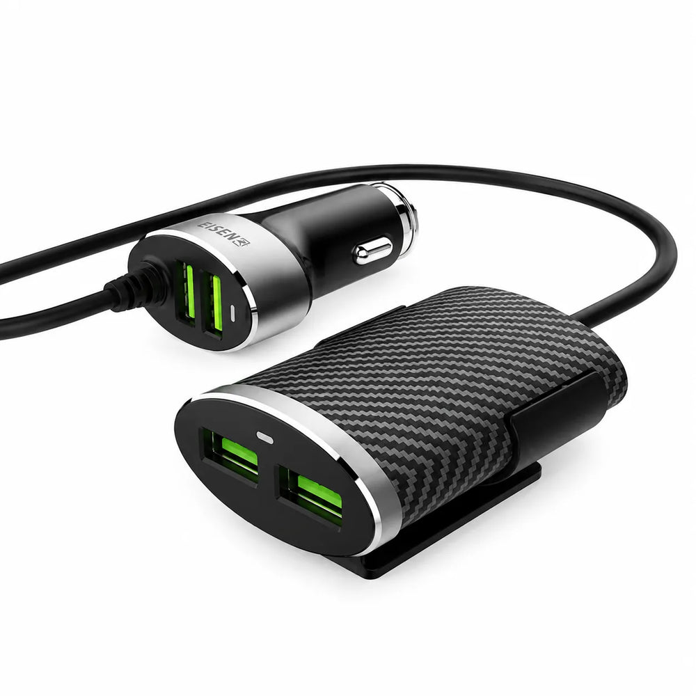 2+2 USB Front & Back Seat Autolader 5.1A – 4 Poorten Auto Oplader-Ilumina Benelux