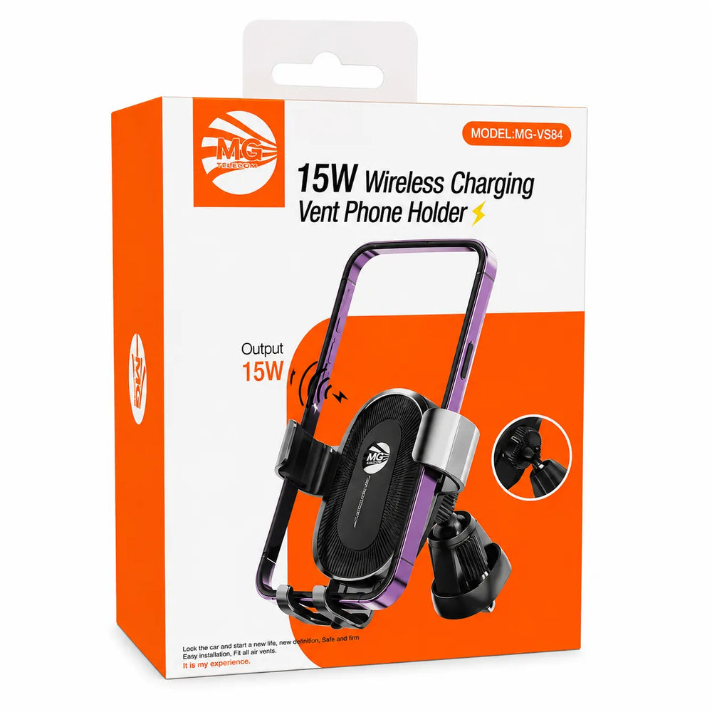 15W Fast Charge Autohouder – Draadloze Telefoonhouder voor Ventilatierooster-Ilumina Benelux