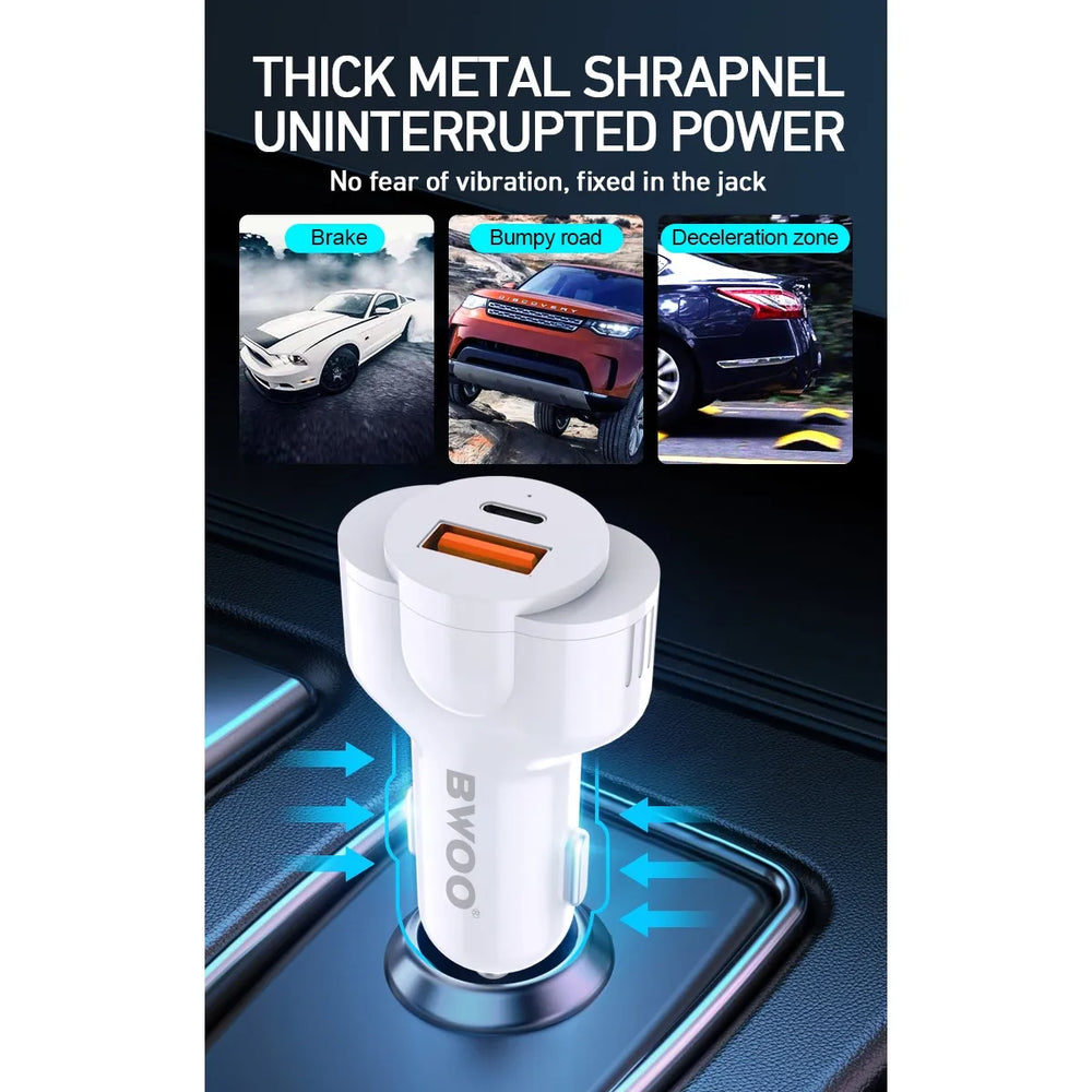 18W USB-C PD Autolader – Compacte Snellader voor Auto