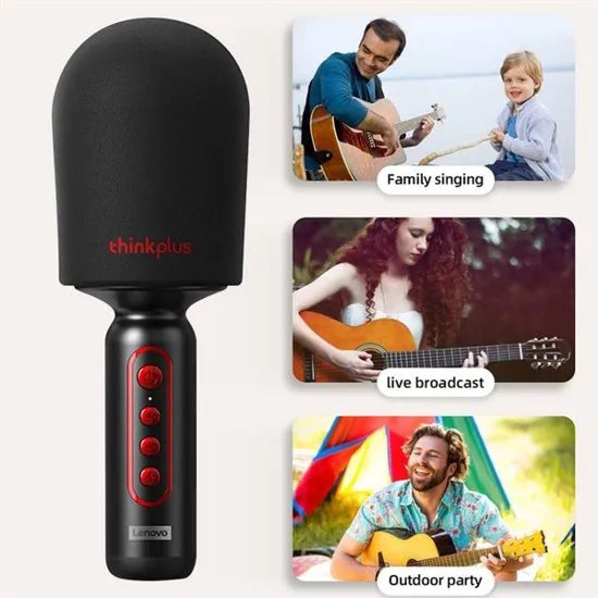 Lenovo ThinkPlus M1 Draadloze Karaoke Microfoon met Bluetooth Speaker – Zwart-Ilumina Benelux