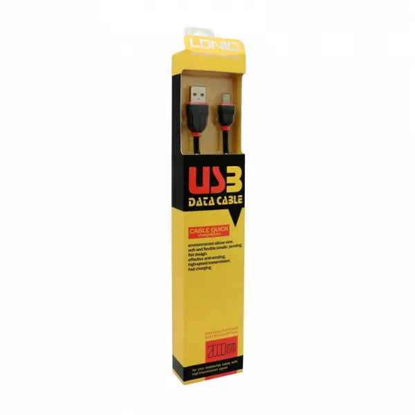 LDNIO LS02 USB-A naar Micro USB Kabel – Fast Charging Datakabel – Zwart-Ilumina Benelux