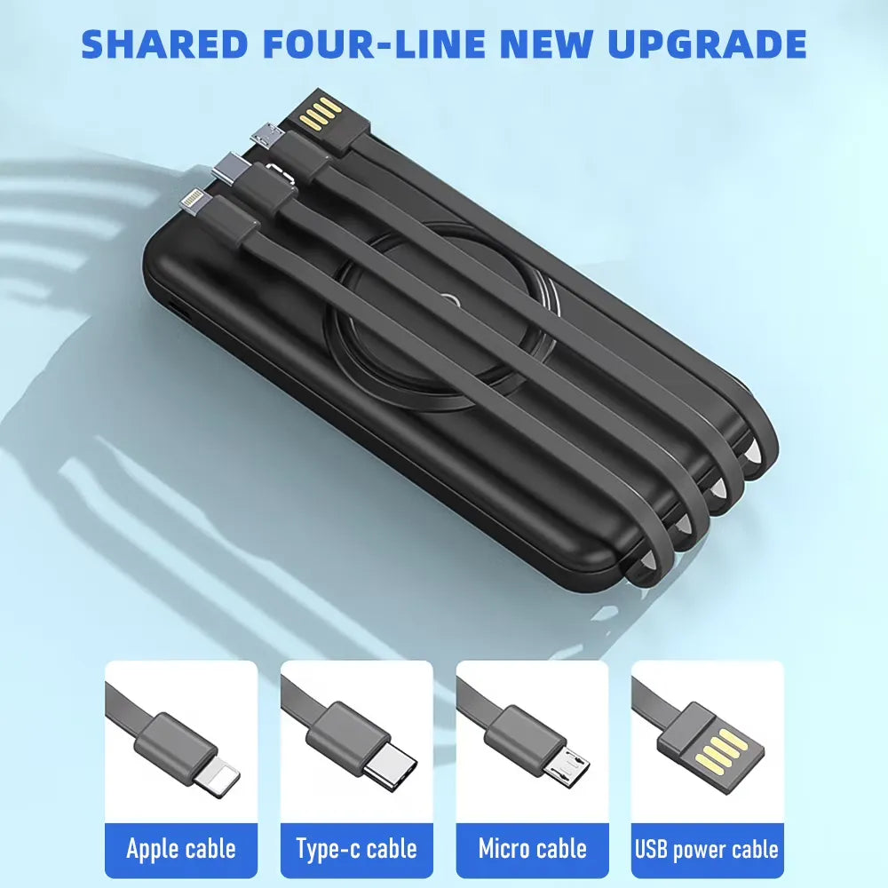 MagSafe Powerbank 10.000 mAh – Draadloze Powerbank 22,5W – Met Ingebouwde Kabels – USB-C & Lightning – Snellader – Geschikt voor iPhone, Samsung, Xiaomi, Oppo & Meer-Ilumina Benelux