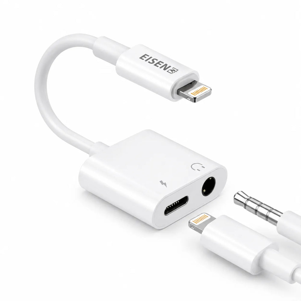 Lightning naar 3.5mm Jack + Lightning Oplaadadapter – Audio & Opladen Tegelijk – AUX Adapter voor iPhone – Bellen & Muziek – HiFi Geluidskwaliteit-Ilumina Benelux