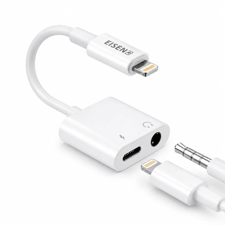 Lightning naar 3.5mm Jack + Lightning Oplaadadapter – Audio & Opladen Tegelijk – AUX Adapter voor iPhone – Bellen & Muziek – HiFi Geluidskwaliteit-Ilumina Benelux