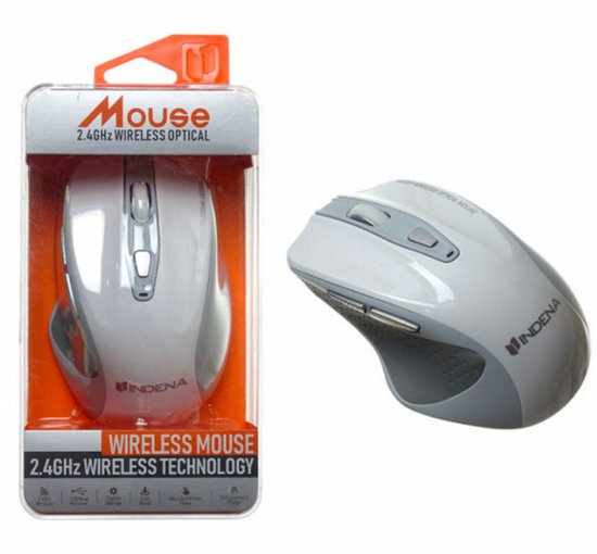 Draadloze muis laptop – Stille computermuis – 2.4GHz USB ontvanger – Geschikt voor Mac & PC – Wit-Muis-Ilumina Benelux