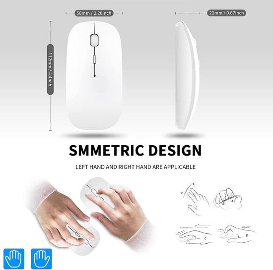Draadloze muis laptop – Stille klik – Optische computer muis – 2.4GHz USB nano ontvanger – Wit