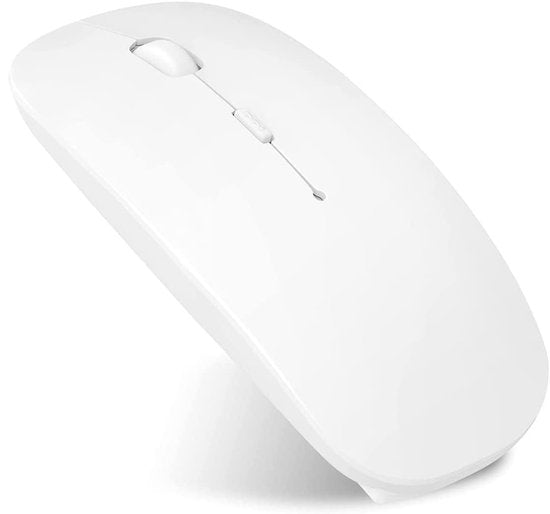Draadloze muis laptop – Stille klik – Optische computer muis – 2.4GHz USB nano ontvanger – Wit-Muis-Ilumina Benelux