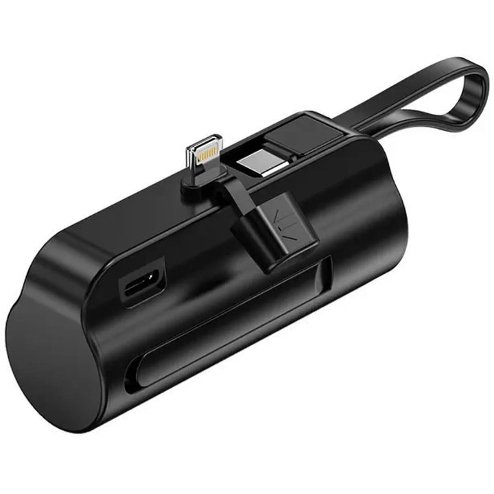 Mini Powerbank 3000mAh met Lightning & USB-C Connector – Compacte Noodlader voor iPhone & Android – Zwart-Ilumina Benelux