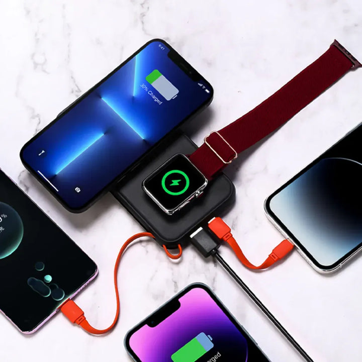 Powerbank 10.000 mAh – Draadloze Snellader 22,5W – 3-in-1 Wireless Charging – USB-C Power Delivery 20W – Digitaal Display – Geschikt voor iPhone, Samsung, Xiaomi & Meer-Ilumina Benelux