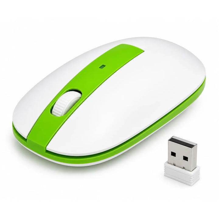Draadloze Optische Muis 2.4GHz – 1600 DPI – USB Nano Ontvanger – Compact & Lichtgewicht – Groen-Ilumina Benelux