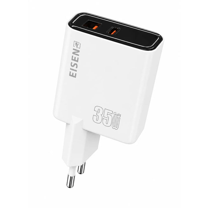 35W GaN Snellader USB-C PD + USB-A Fast Charger – Witte Adapter-Ilumina Benelux