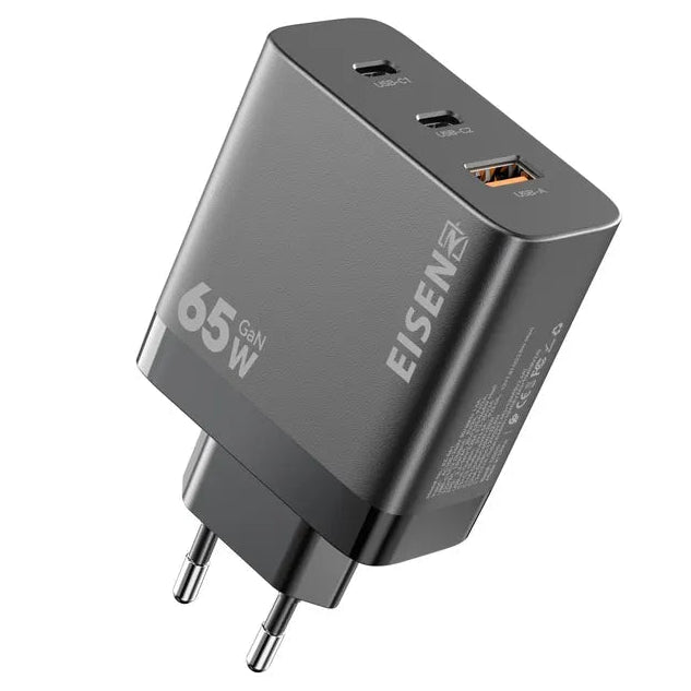 65W GaN Snellader met 2x USB-C PD en USB-A – Compacte Fast Charger-Ilumina Benelux