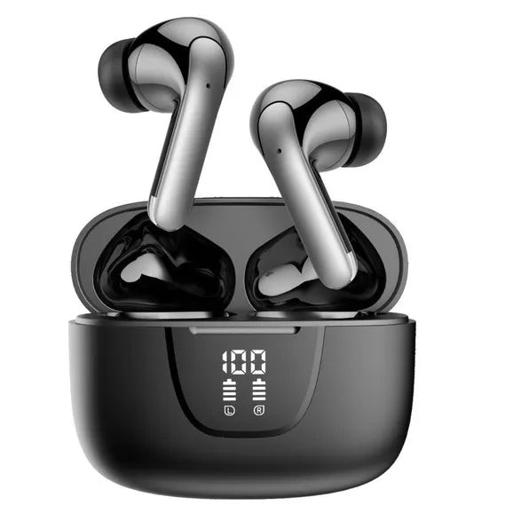 Draadloze Oordopjes met LED Display – Bluetooth 5.3 – Touch Control – 30 Uur Batterijduur – Noise Cancelling – Zwart-Ilumina Benelux