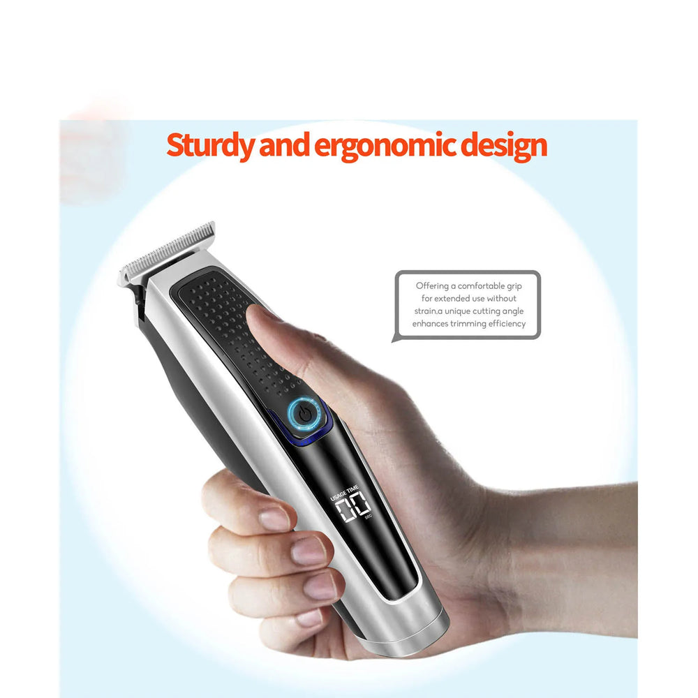 Elitist Elektrische Trimmer – 5W – Draadloos – LCD Display – USB Oplaadbaar – Zilver-Ilumina Benelux