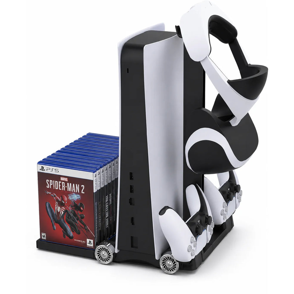 PS5 Opbergstation - Standaard met Koelventilatie - Oplaadstation voor DualSense - Games & Headset Houder-Ilumina Benelux