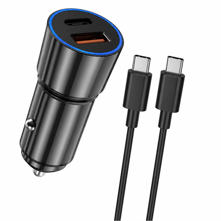 38W Fast Charge Autolader USB-C PD & QC3.0 met USB-C Kabel-Ilumina Benelux