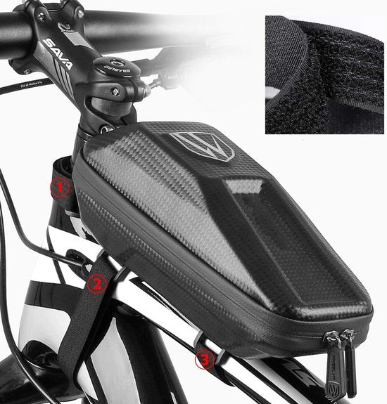 Fiets Frame Bag – Waterdichte Voorframe Telefoontas Top Tube Pouch – Voor Mountainbike & Racefiets – Zwart-Ilumina Benelux