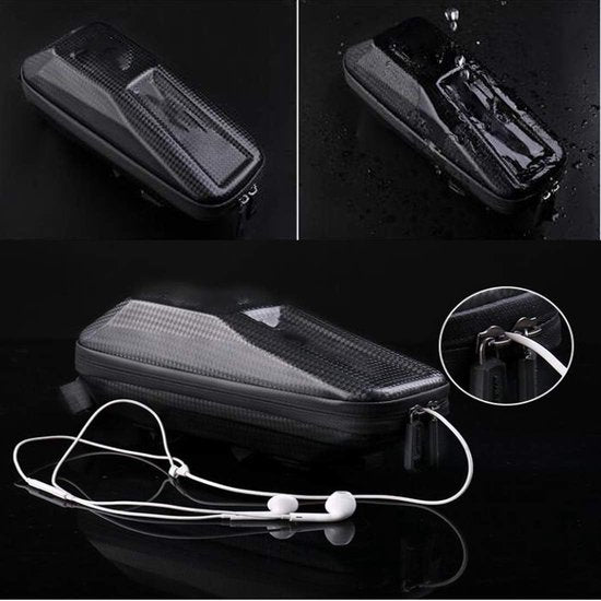 Fiets Frame Bag – Waterdichte Voorframe Telefoontas Top Tube Pouch – Voor Mountainbike & Racefiets – Zwart-Ilumina Benelux