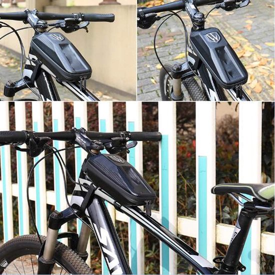 Fiets Frame Bag – Waterdichte Voorframe Telefoontas Top Tube Pouch – Voor Mountainbike & Racefiets – Zwart-Ilumina Benelux