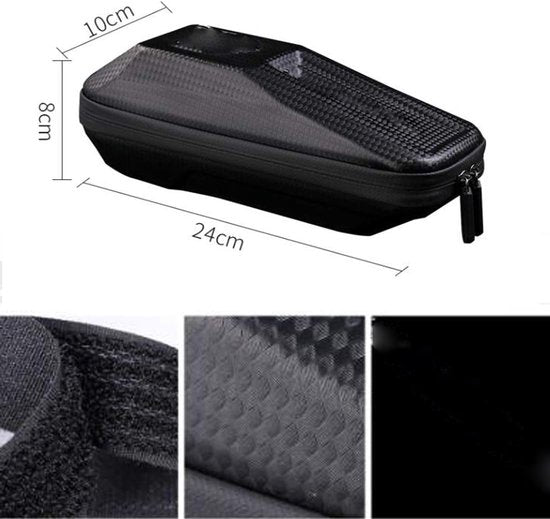 Fiets Frame Bag – Waterdichte Voorframe Telefoontas Top Tube Pouch – Voor Mountainbike & Racefiets – Zwart-Ilumina Benelux
