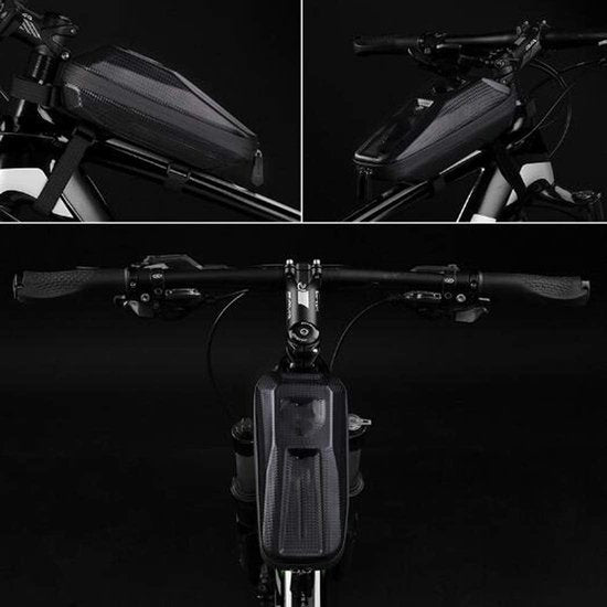 Fiets Frame Bag – Waterdichte Voorframe Telefoontas Top Tube Pouch – Voor Mountainbike & Racefiets – Zwart-Ilumina Benelux