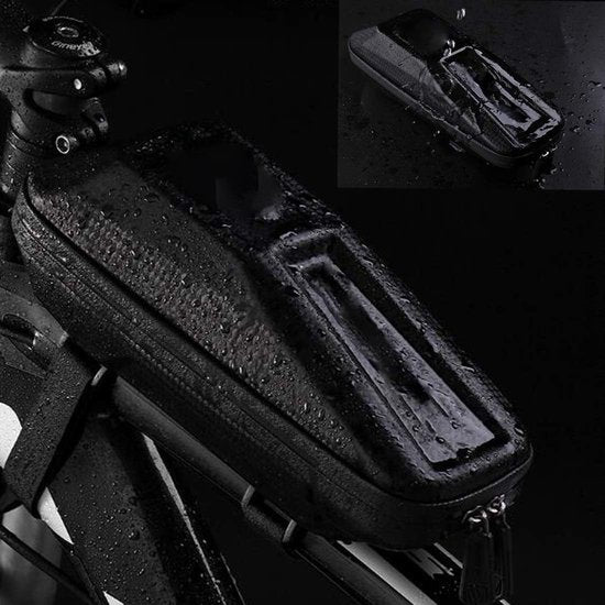 Fiets Frame Bag – Waterdichte Voorframe Telefoontas Top Tube Pouch – Voor Mountainbike & Racefiets – Zwart-Ilumina Benelux