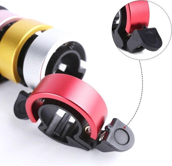 Fietsbel – Universele Fietshoorn Ring – Geschikt voor Racefiets MTB eBike Stadsfiets – Model LB456 – Zwart-Ilumina Benelux