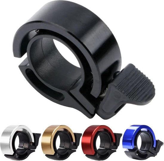 Fietsbel – Universele Fietshoorn Ring – Geschikt voor Racefiets MTB eBike Stadsfiets – Model LB456 – Zwart-Ilumina Benelux