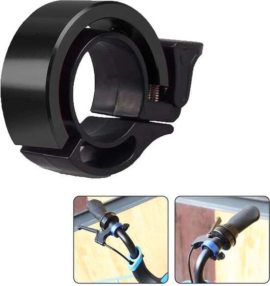 Fietsbel – Universele Fietshoorn Ring – Geschikt voor Racefiets MTB eBike Stadsfiets – Model LB456 – Zwart-Ilumina Benelux