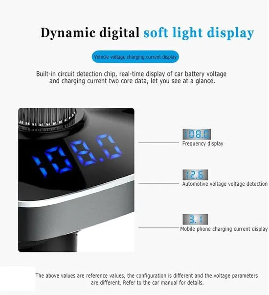 FM transmitter auto – Bluetooth CarKit MP3 speler – Handsfree bellen – USB & TF-kaart – Autolader – Zwart-Ilumina Benelux