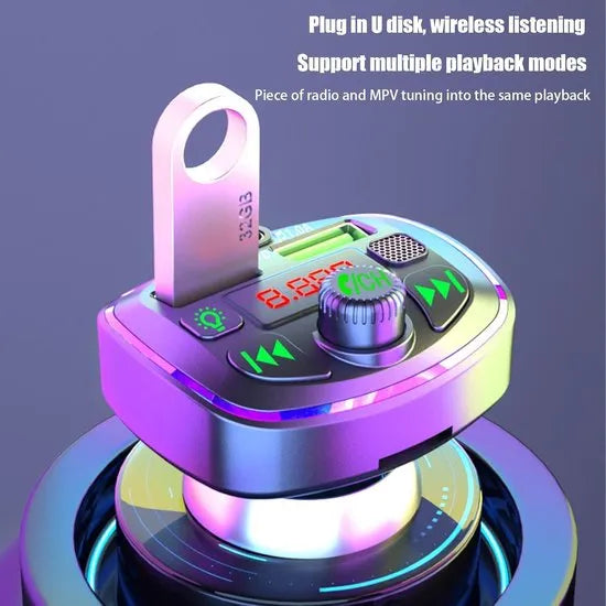 FM Transmitter Auto Bluetooth – Carkit – USB-C Oplader 20W Snelladen – USB-A Poort – SD Kaart Sleuf – Zwart-Ilumina Benelux
