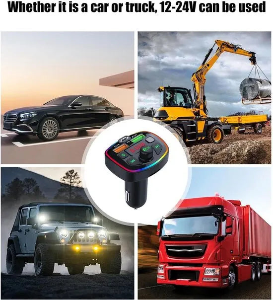 FM Transmitter Auto Bluetooth – Carkit – USB-C Oplader 20W Snelladen – USB-A Poort – SD Kaart Sleuf – Zwart-Ilumina Benelux