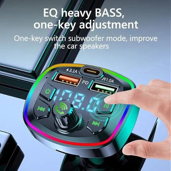 FM Transmitter Auto – Bluetooth FM-zender – USB-C PD Snelladen – Dubbele USB Oplader – Zwart-Ilumina Benelux