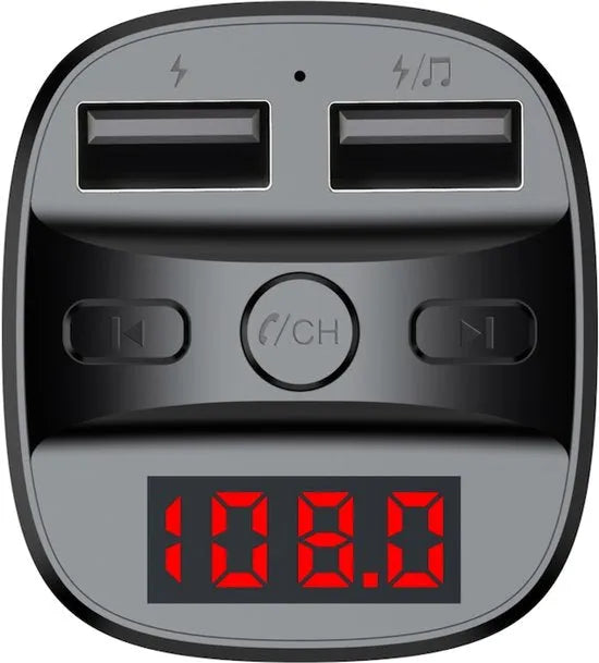 FM Transmitter Auto – Bluetooth Handsfree Bellen – Muziekstreaming USB/micro-SD – Dubbele USB Oplader – Zwart-Ilumina Benelux