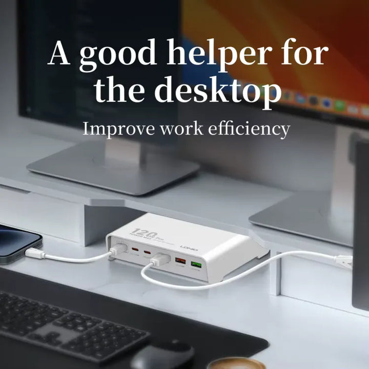 120W Desktop Charging Station met 3 USB-C en 3 USB-A Poorten-Ilumina Benelux