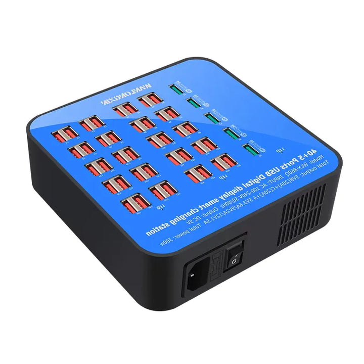 300W USB Oplaadstation met 45 Poorten en Digitaal Display-Ilumina Benelux