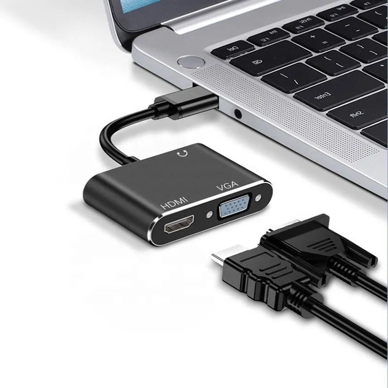 USB 3.0 naar HDMI & VGA Adapter – Full HD 1080P – Met 3.5mm Audio – Geschikt voor Monitor, TV, Beamer & Projector