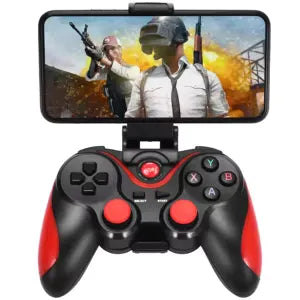 Bluetooth Game Controller - Draadloze Gamepad met Telefoonhouder - Geschikt voor PS3 Android PC Laptop TV Box - Rood-Ilumina Benelux