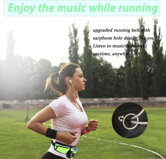 Hardloopriem – Heuptasje met waterfleshouder – Reflecterende strip – Verstelbaar voor dames & heren – Roze-Money belt-Ilumina Benelux
