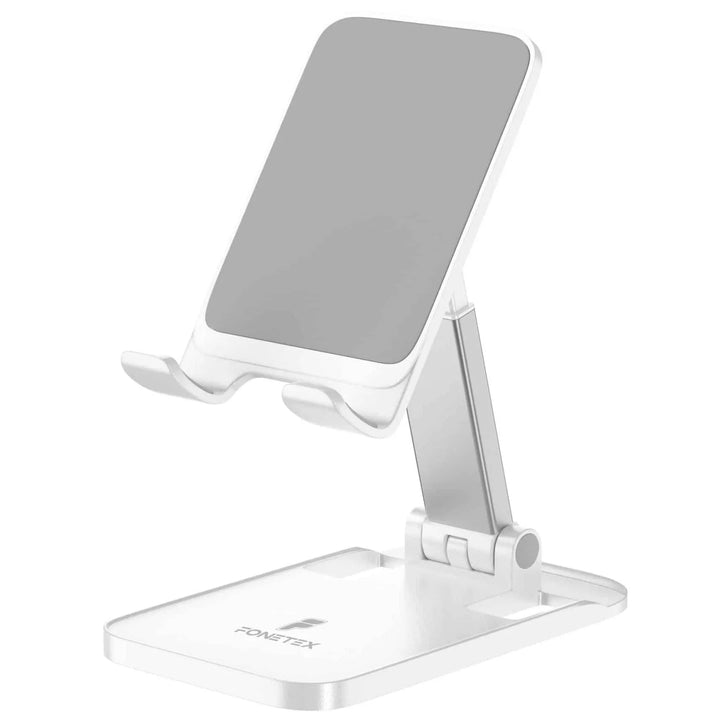 Universele Telefoon- en Tablet Houder Bureau – Verstelbare Opvouwbare Standaard – Geschikt voor Smartphone & Tablet – Wit-Ilumina Benelux