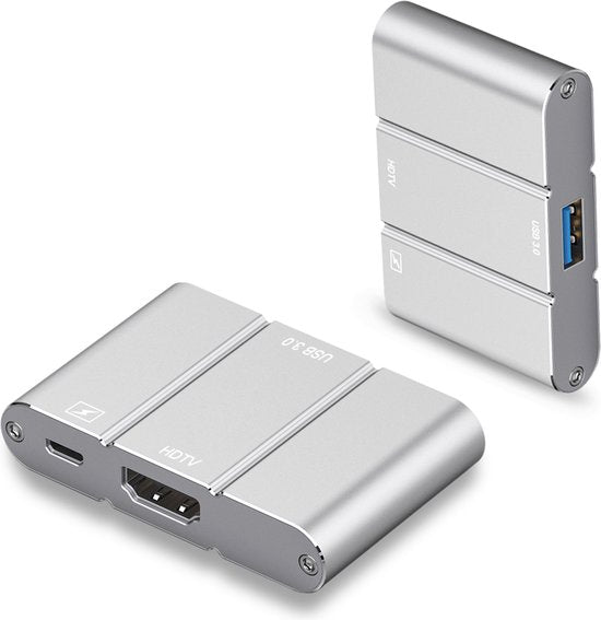 HDMI adapter – USB 3.0 naar HDMI AV converter – Geschikt voor iPhone iPad Samsung Android – Telefoon & tablet – Zwart-Ilumina Benelux