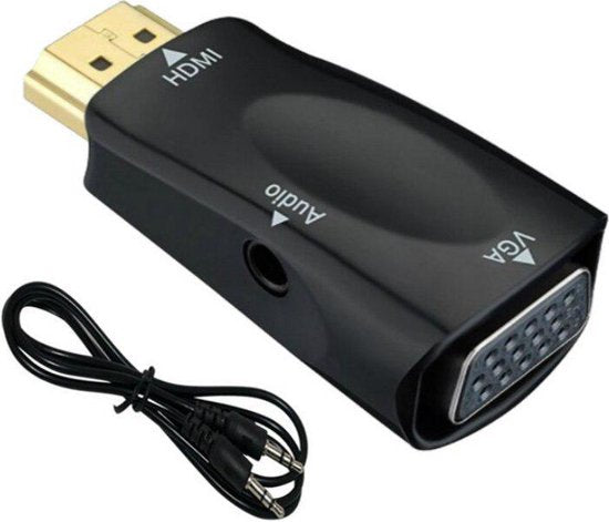 HDMI naar VGA Adapter – Met 3.5mm Audio – 1080p Full HD – Plug & Play Omvormer – Zwart-HDMI-switch-Ilumina Benelux