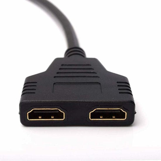 HDMI Splitter Kabel – 1 naar 2 HDMI Adapter – 1x Male naar 2x Female – 1080p Full HD – 25 cm – Zwart-HDMI-switch-Ilumina Benelux