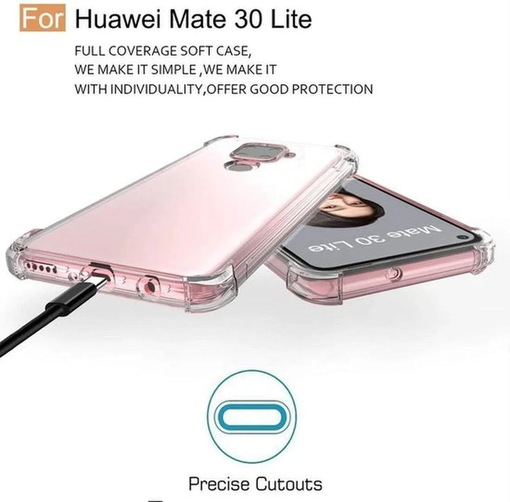 Huawei Mate 30 Lite Hoesjes – Siliconen Backcover – Schokbestendig Anti-Shock – Transparant-Ilumina Benelux